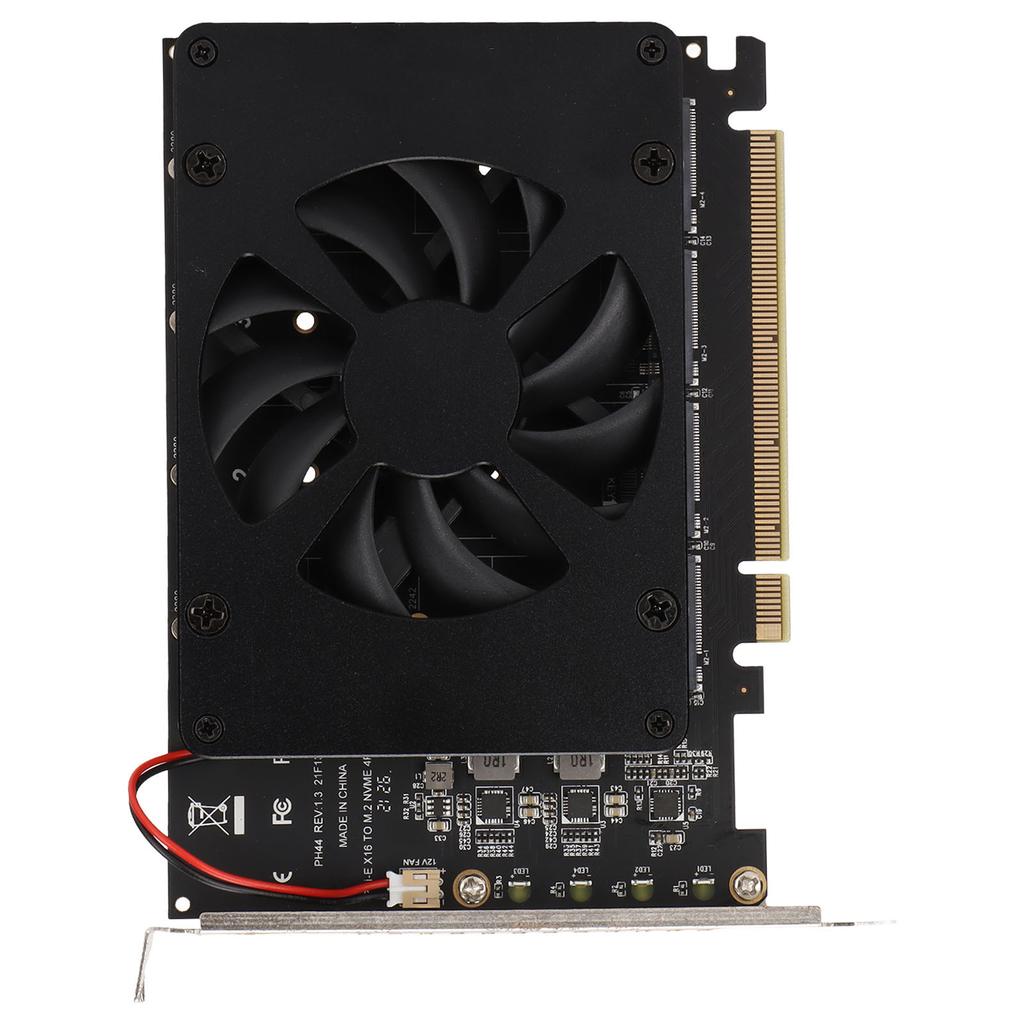Карта-адаптер NVME M.2 на PCIE X16 4 порта 32 Гбит/с Карта расширения Компьютерные аксессуары с улучшенным охлаждающим вентилятором