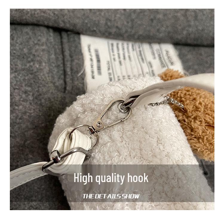 Женская ретро плюшевая сумка-тоут через плечо 2025 - Модная маленькая сумочка для работы и повседневной одежды