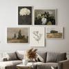 Vintage Poster Country Landscape Oil Painting On Canvas Art Prints Flower Plant Wall Decorative Pictures for Living Room Bedroom