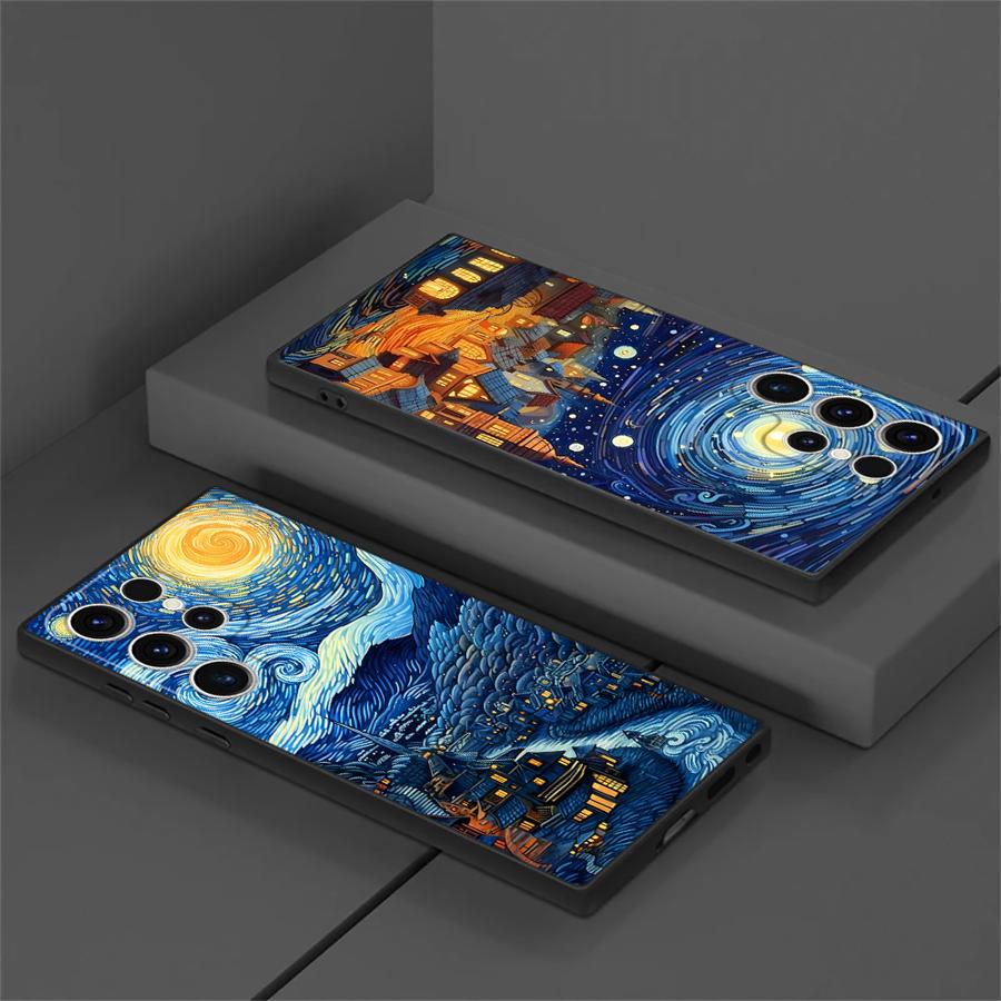 Чехол для телефона "Звездная ночь" Ван Гога для Samsung Galaxy S22 Plus S21 5G S21 FE S24 S25 Ultra S20 S23 Ultra S22 Ultra