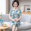 Cotton Silk Suit Women's Summer Short-sleeved Cotton Silk Two-piece Summer Pajamas Home Service