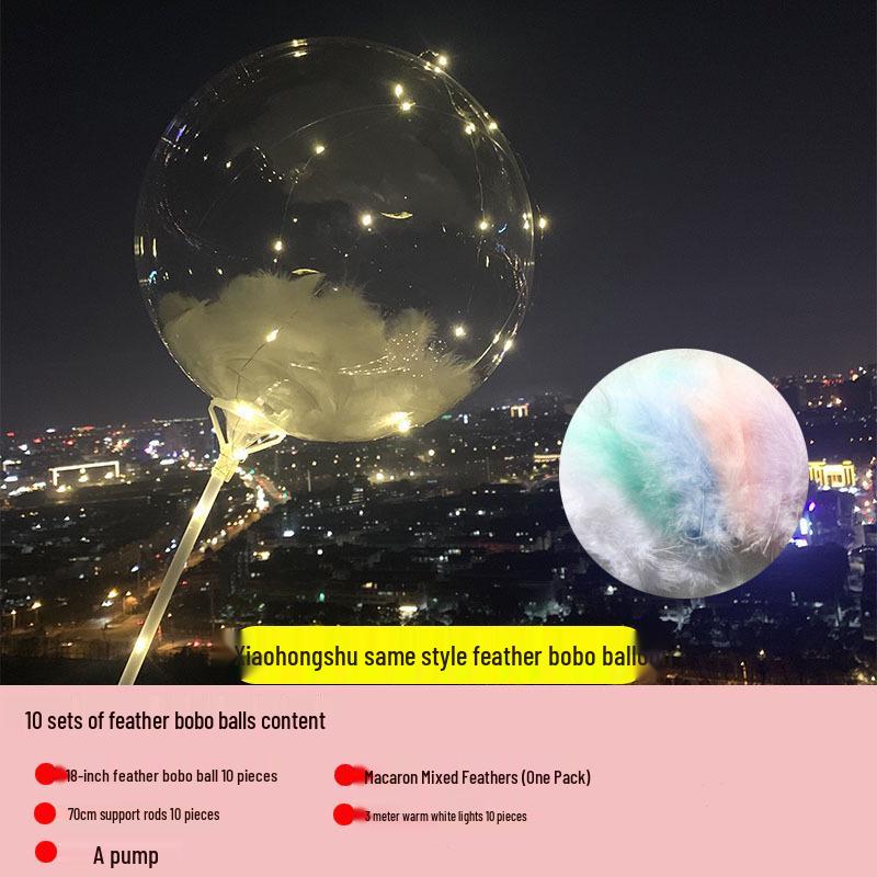 Прозрачный парящий шар Бобо с перьями для украшения дней рождений, помолвок, банкетов и свадеб