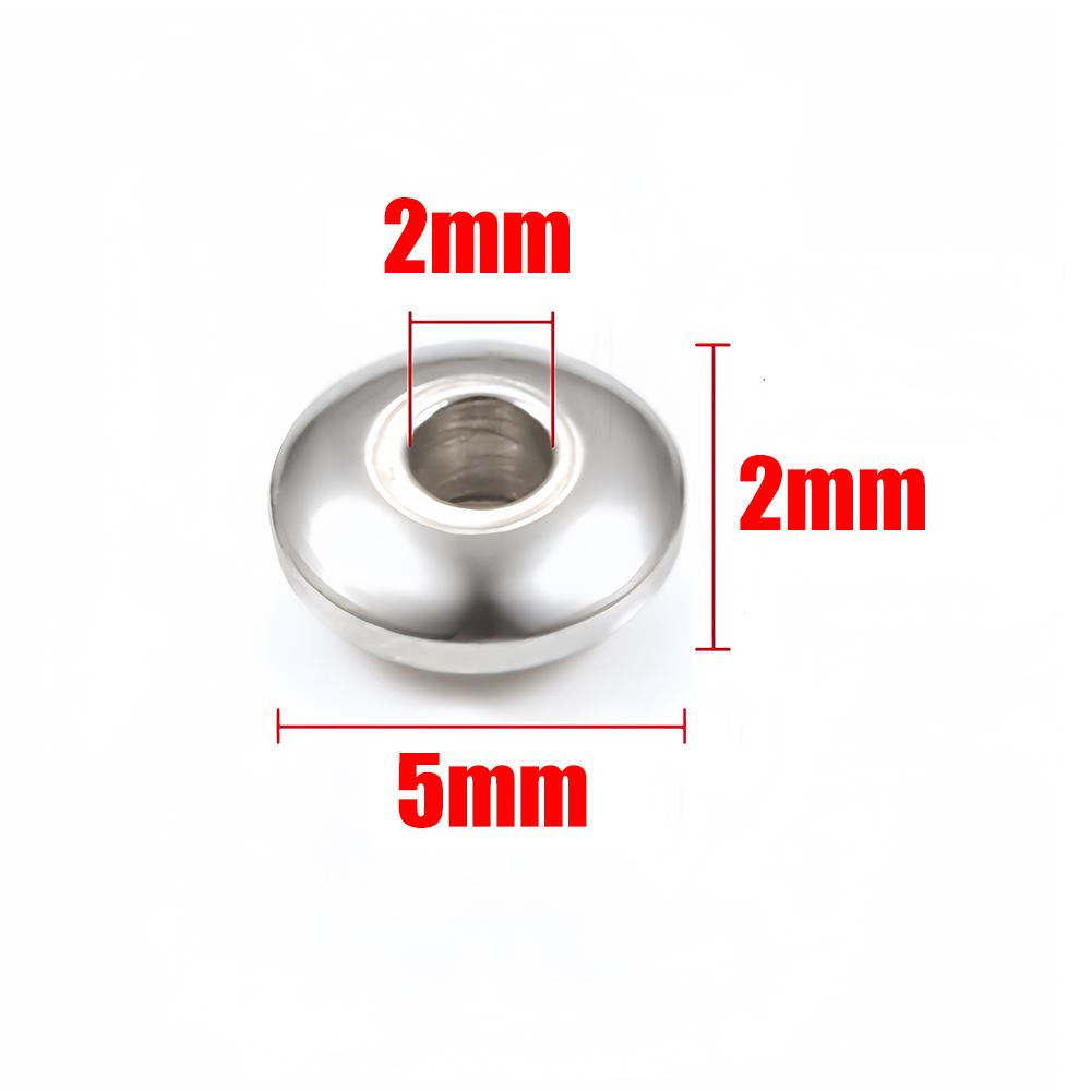 50-100Pcs 3-8mm Stainless Steel Spacer Beads Round Flat Charms Loose Beads for DIY Bracelets Necklace Jewelry Making Accessories