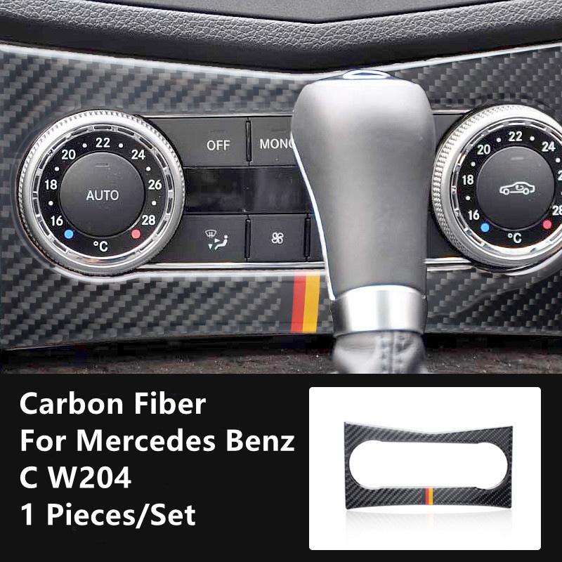 Углеродное волокно, модификация салона автомобиля, накладка, полоски, декоративные наклейки для Mercedes Benz C W204, внутренняя отделка автомобиля