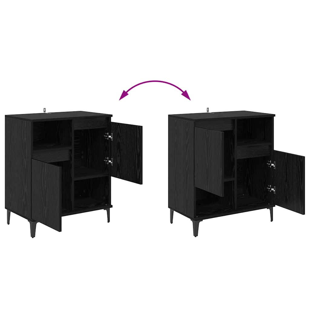 Sideboards 3 pcs Black Oak Effect 60 x 35 x 70 cm