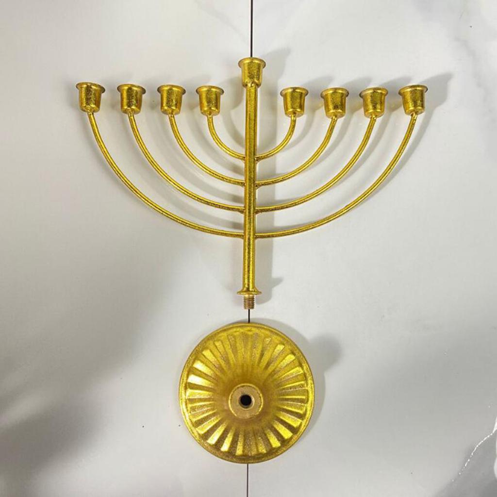 Table Je Candlestick Holder Wide Sturdy Base Hanukkah Decoration Menorah for Shelf Cabinet Fireplace Living Room Desk