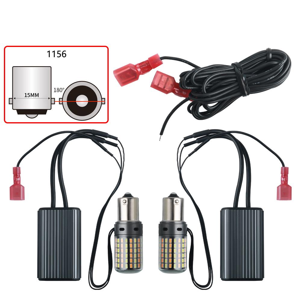 2X 1156 BA15S P21W 1156 BAU15S PY21W Led Canbus No Error 7440 W21W T20 3014 120SMD Car DRL Lamp Signal Light White Yellow 12V