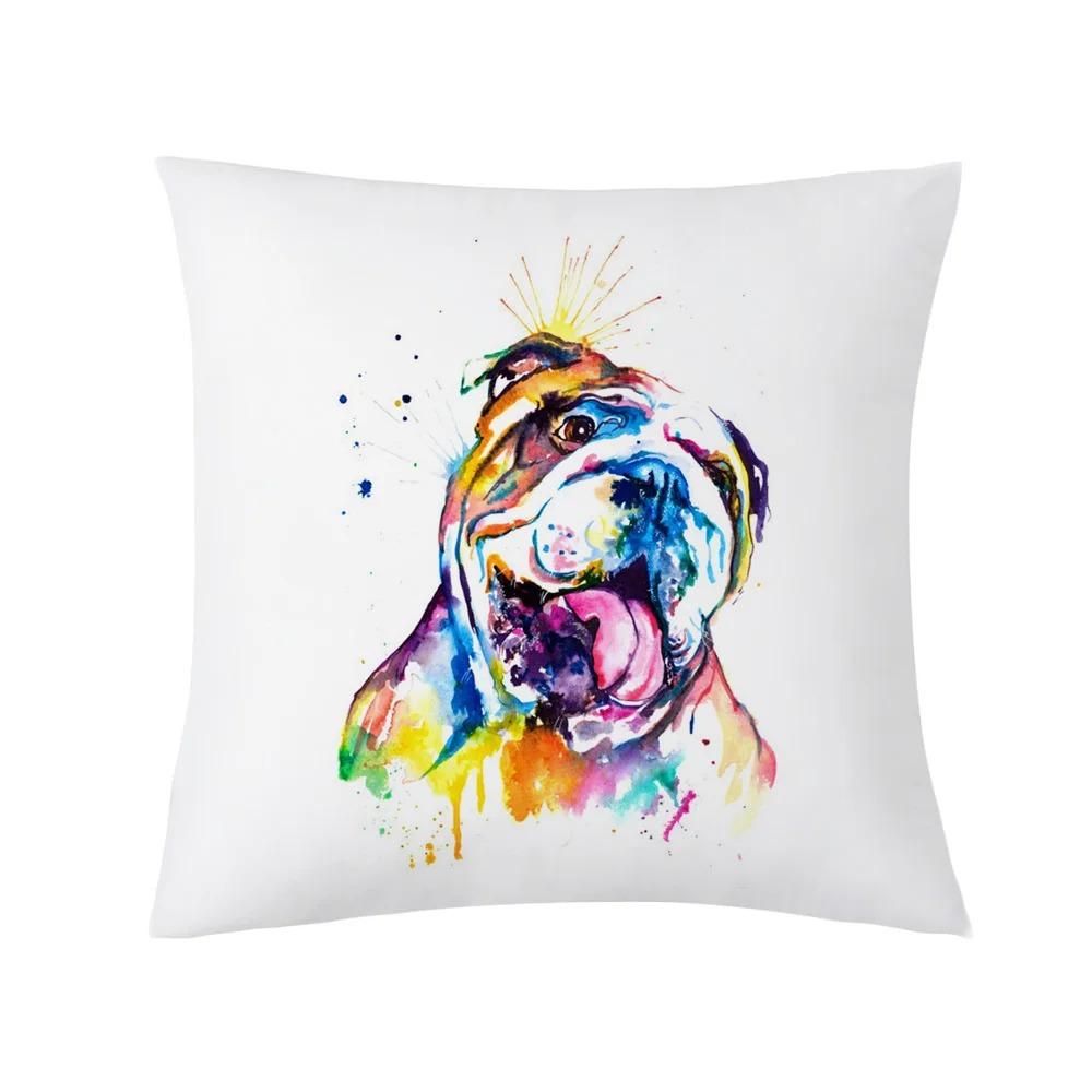 Creative Bulldog Print Pillowcase Office Living Room Car Ornaments Home Pillowcase