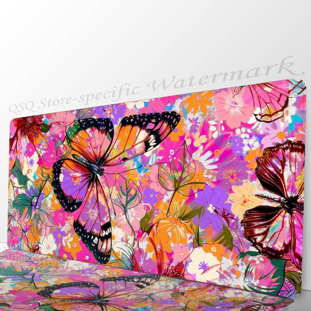 Magical Colorful Butterfly Mousepad Non-slip Suitable For Office Computers Laptops E-sports Game Desk Mats XXL Keyboard