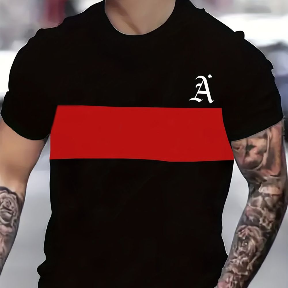 Повседневная мужская футболка с 3D-принтом и полосками, летние футболки с коротким рукавом