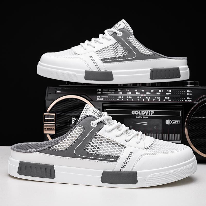 Мужские кроссовки, летние сетчатые дышащие парусиновые туфли, кроссовки, мужские сетчатые лоферы без шнуровки, мужская повседневная прогулочная обувь