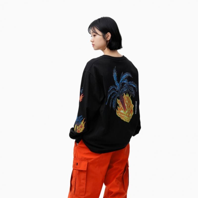 ThiSiSneverthat Burning Palm Tree LS Tee Off черный