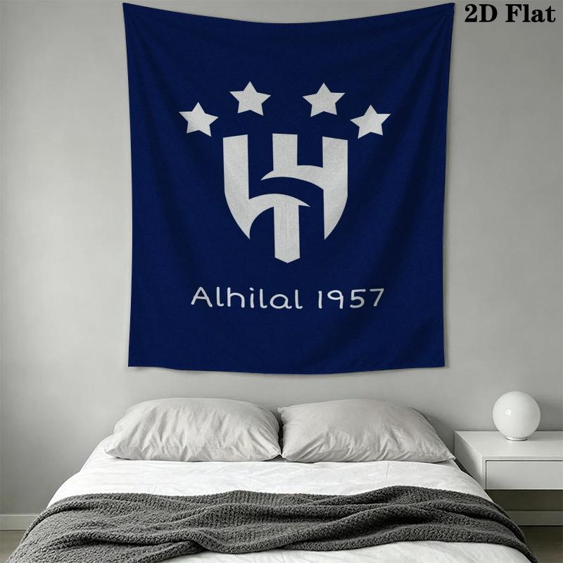 Al Ahli Wall Tapestry Aesthetic Wall Hanging Printed Fabric Blanket Decorative Tapestries for Bedroom Living Room Home Decor