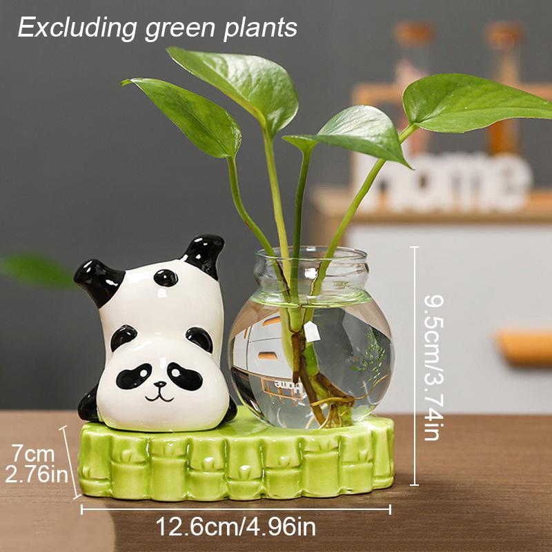 Керамика Цветочные композиции Украшения Стеклянное искусство DIY Цветочные сосуды Креативная панда Гидропонная ваза Милые украшения для дома