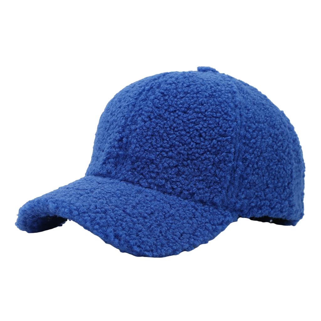 Шапка женская и зимняя однотонная бейсболка из овечьей шерсти теплая кепка ретро изогнутая шляпа от солнца