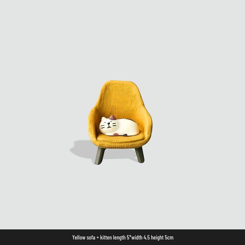 Handmade Cute Cartoon Frog Rocking Chair Resin Ornament for Desktop