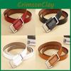 Vintage Leather Belt For Women With Alloy Buckle And Casual Style For Denim Pants Wear