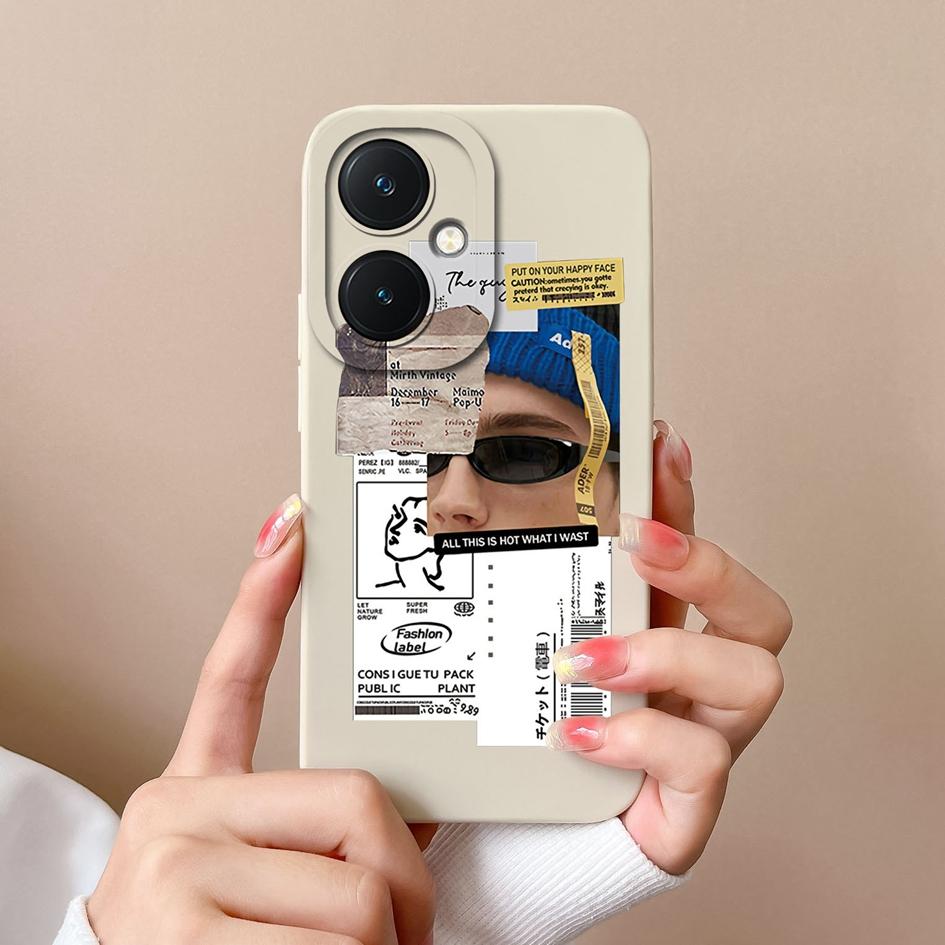 Чехол для телефона для Vivo X90 Pro V29 Lite Y36 Y27 Y17S Y78 + Высококачественная модная крутая защитная пленка для экрана для девочек и мальчиков, бампер, силиконовый мягкий корпус для Vivo Capa