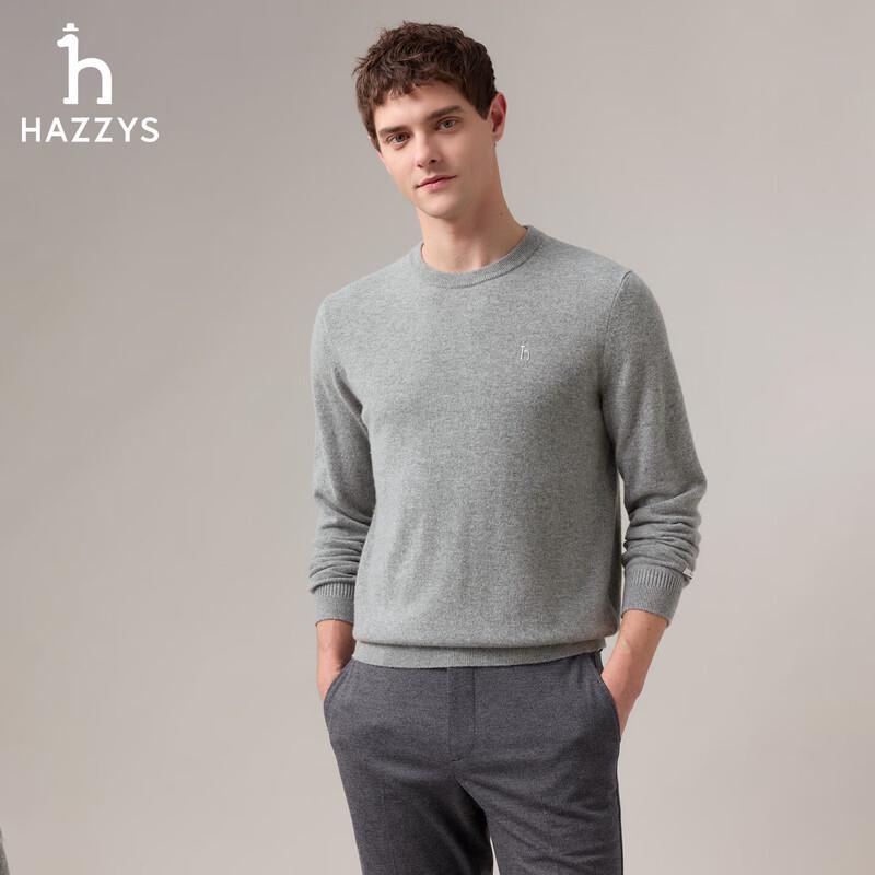 HAZZYS Мужской роскошный кашемировый свитер с круглым вырезом