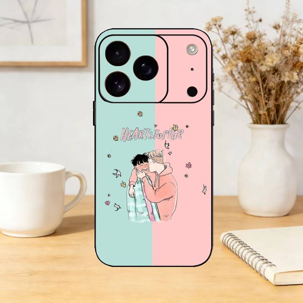 Heartstopper Ник Чарли Звезды Чехол для телефона Силиконовый черный Мягкий Для IPhone 17,16,15,14,13,12,11,SE,Plus Pro Max