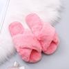 Design Women Winter House Furry Slippers Women Cross Fluffy Fur Home Slides Flat Indoor Floor Shoes Ladies Flip Flops