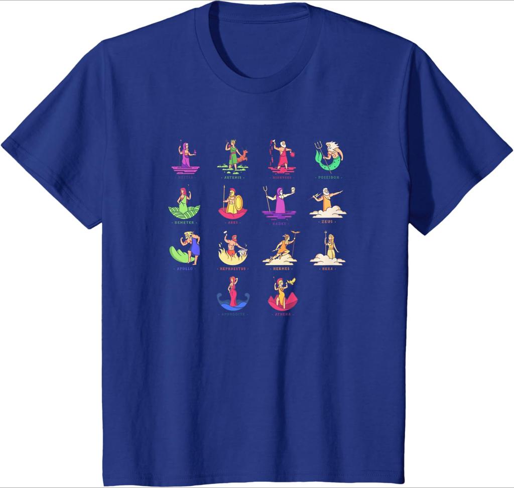 Greek Mythology GodsGods of Greece design100 cotton summer casual Oneck short sleeve printed Unisexs Tshirt