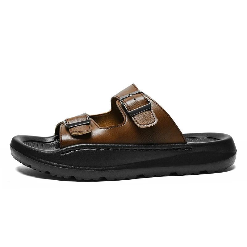 Fashion New Summer Mens Slippers Non-slip Soft Sole Half Drag Outdoor Male Sandals Fashionable Man Beach Shoes Casual Lightweight Slides