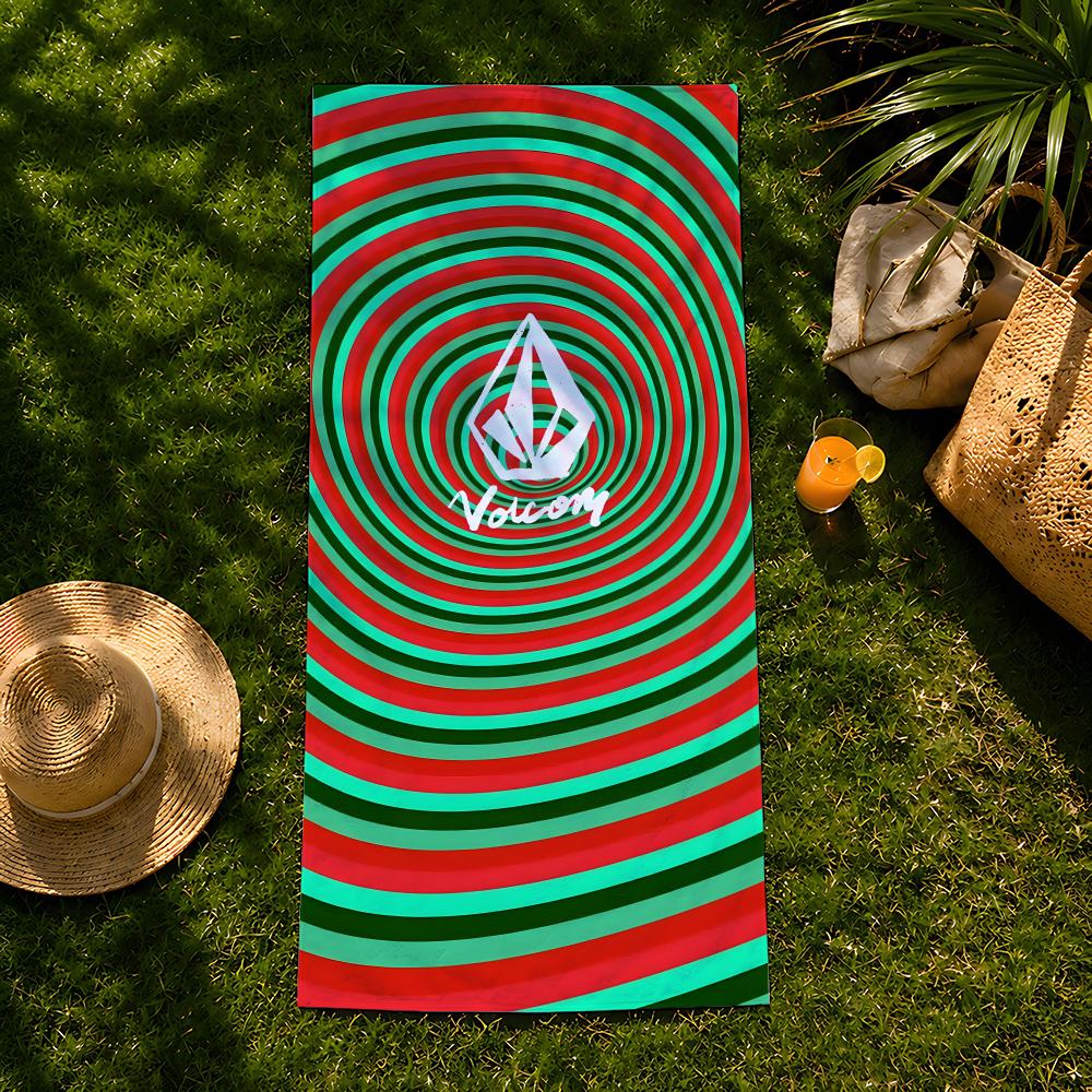 Бренд V-Volcom Полотенце пляжное, быстросохнущее впитывающее банное полотенце для плавания, спортзала, кемпинга, отдыха на природе