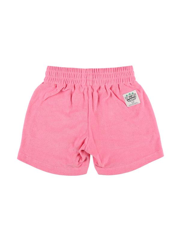 OURPOCKETS Jji Drawing Terry Half Pants (Pink)