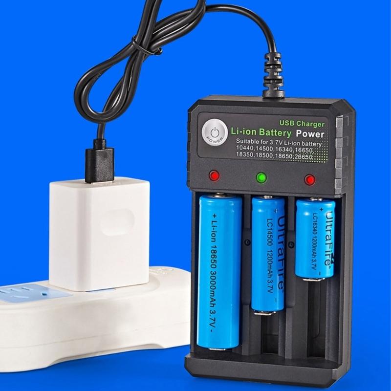 Universal 18650 Charger for 18650 18500 14500 16650 Various Lithiums Batteries, Featuring Independent Charging Slots