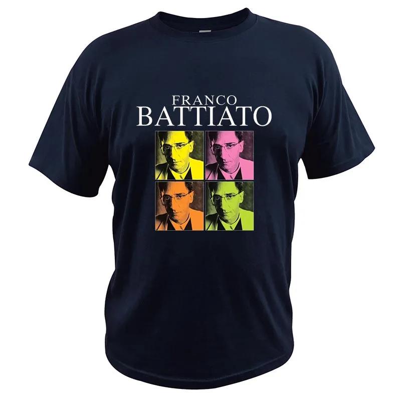 Franco Battiato T Shirt For Men Progressive Rock Celebrative Commemorative Rip TShirts Summer Premium 100 Cotton Top EU Size