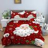 Red Merry Christmas King Queen Duvet Cover Kids Christmas Quilt Cover Santa Claus Bedding Set 1/2Pcs Microfiber Comforter Cover