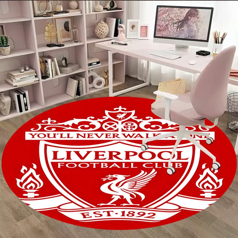 1pc L-Liverpool Carpet, Round Rug, Comfortable, Suitable for Entryways, Living Rooms, Office, And Bedrooms, Christmas Decoration