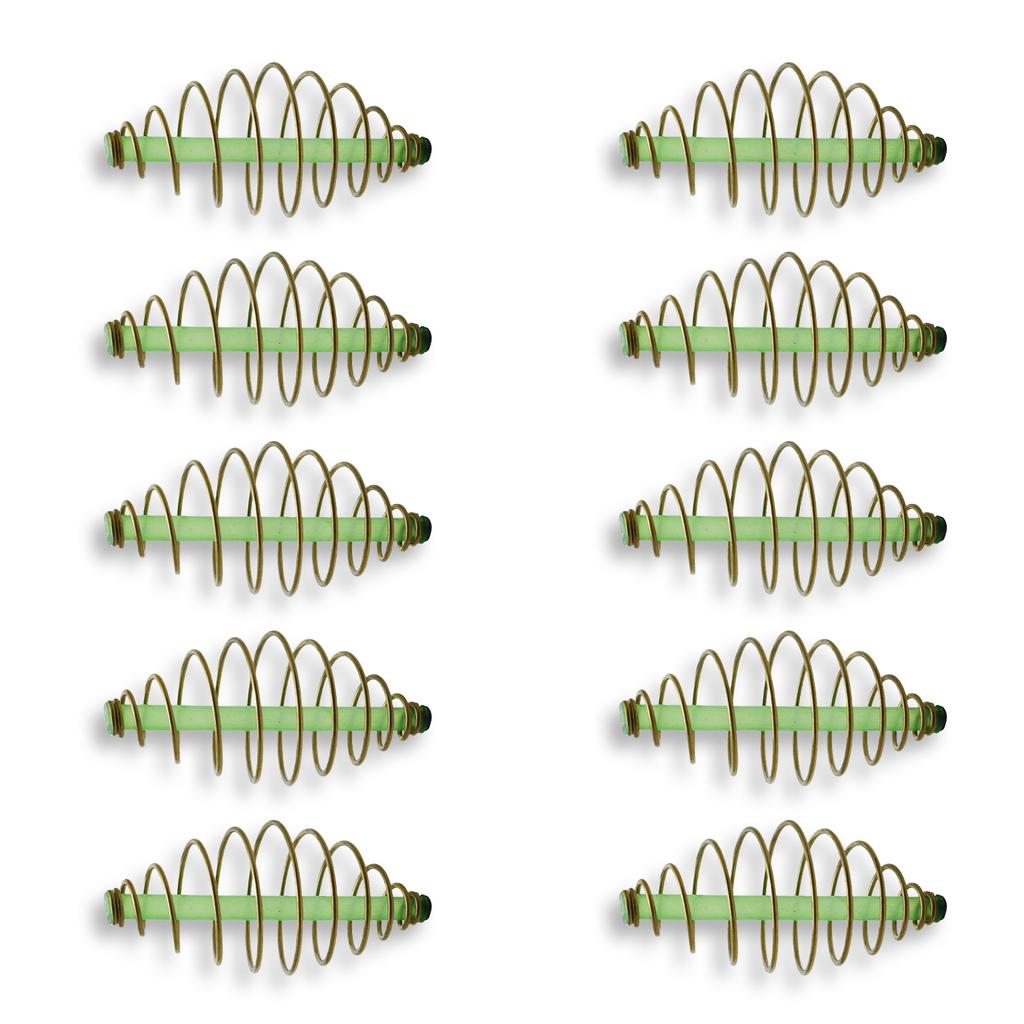 10pcs Fishing Spring Feeder Carp Fishing Equipment Tools Feeder Basket Bait Thrower Feeder Coil Inline Method Feeder