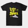 Мужская черная футболка с принтом Lost In Space Retro Ufo Печать на трансферной бумаге без вырезания Хлопковая футболка