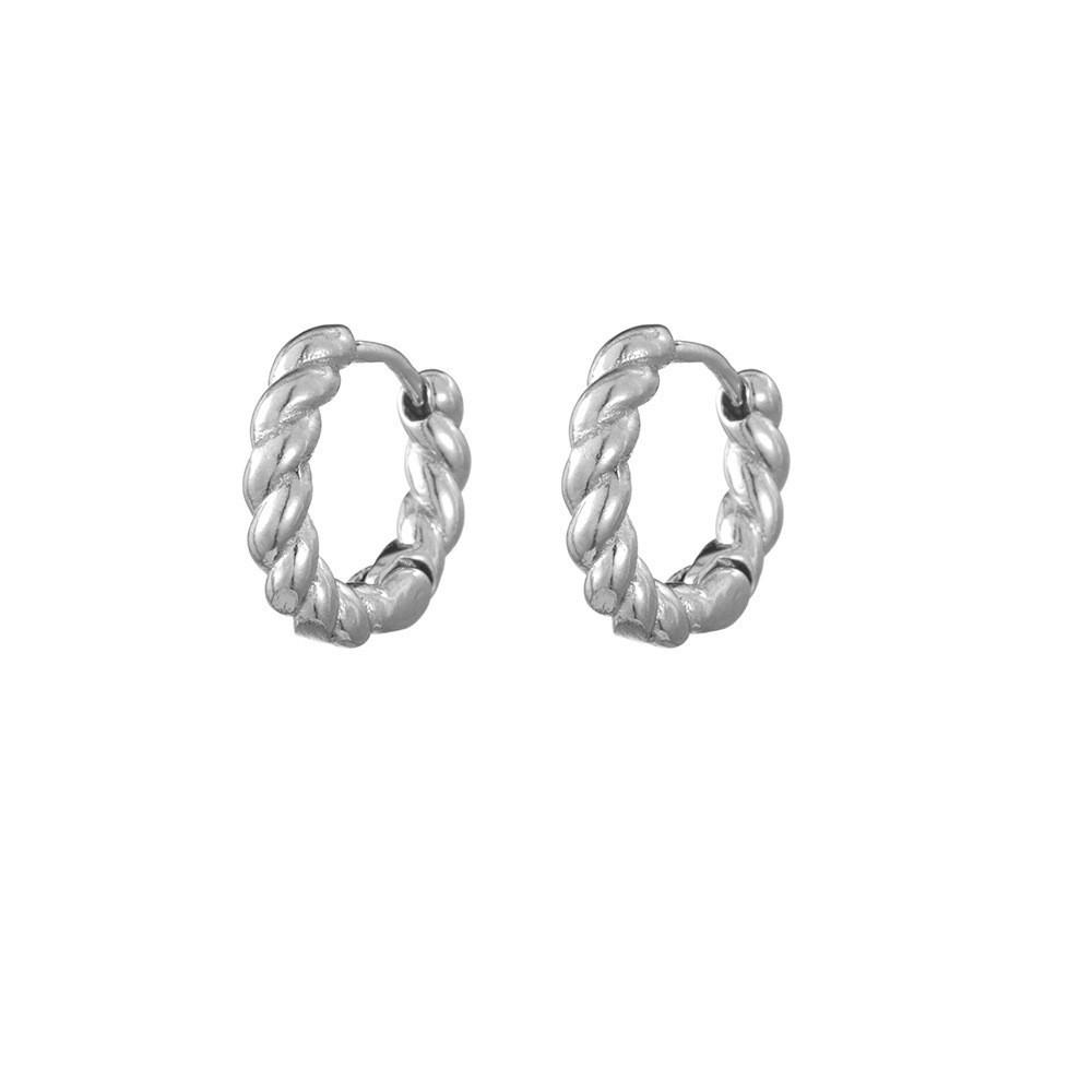 Stylish Geometric Alloy Earrings For Women Chic Simple Hoop Design