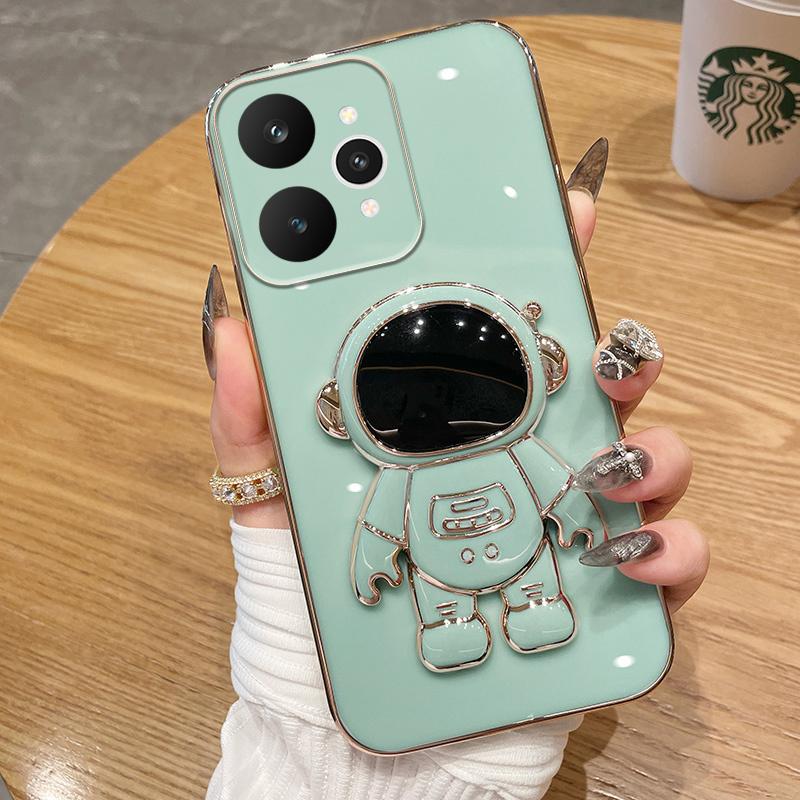 For Realme 15 Pro Case Shining Astronaut Spaceman Bracket Holder Design soft plating For Realme 15 Pro Plus Back cover