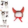 Adorable Pet Costume Accessory Set With Horned Headband And Cute Wig For Parties
