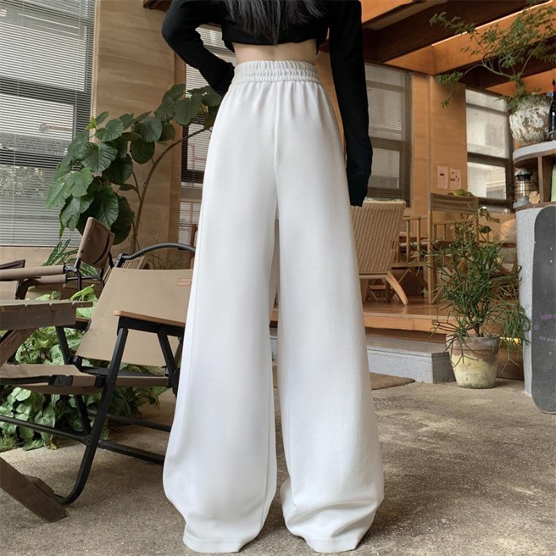Spring Autumn Loose Casual Wide Leg Pants Female High Waist Fashion All-match Solid Color Sweatpants Trousers