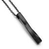 2023 Fashion Black Rectangle Pendant Necklace Men Collar Trendy Simple Stainless Steel Chain Women Necklace Jewelry Gift