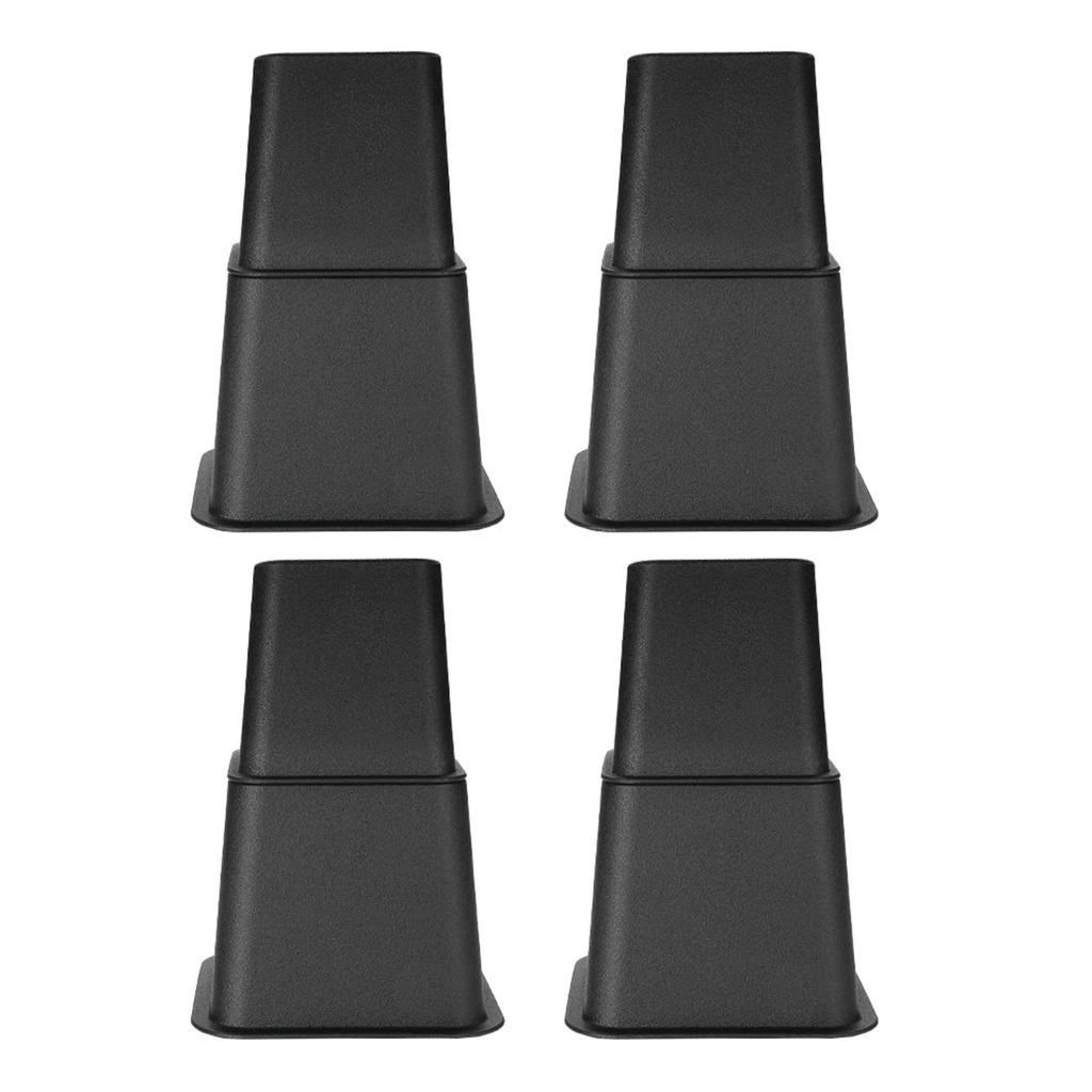 Furniture Raisers Adjustable Bed Chair Sofa Riser Feet Lift Set 4 X 5"& 4 X 3" Black