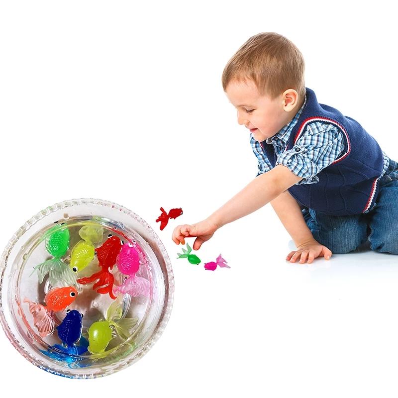 1/10/20Pc Random Soft Rubber Gold Fish Simulation Mini Goldfish Water Toddler Fun Swimming Beach Gift