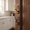 Single Hole Solid Deer Head Drawer Handle Retro Wardrobe Door Handle with Screws  Wardrobe