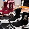 Женские ботинки 2024 года, осень, короткие, с буквенным принтом, увеличивающие высоту, дышащие, противоскользящие, удобные, повседневные, кроссовки для бега, спортивная обувь