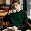 Стильные базовые футболки для мужчин, футболка с рукавом реглан, футболка с длинным рукавом и круглым вырезом, повседневный пуловер, теплая для осени и зимы, футболки для многослойности