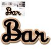 [Q7325] - 3D Wooden Decorative Word 'Bar' Black Brown - 30x15x1 Cm