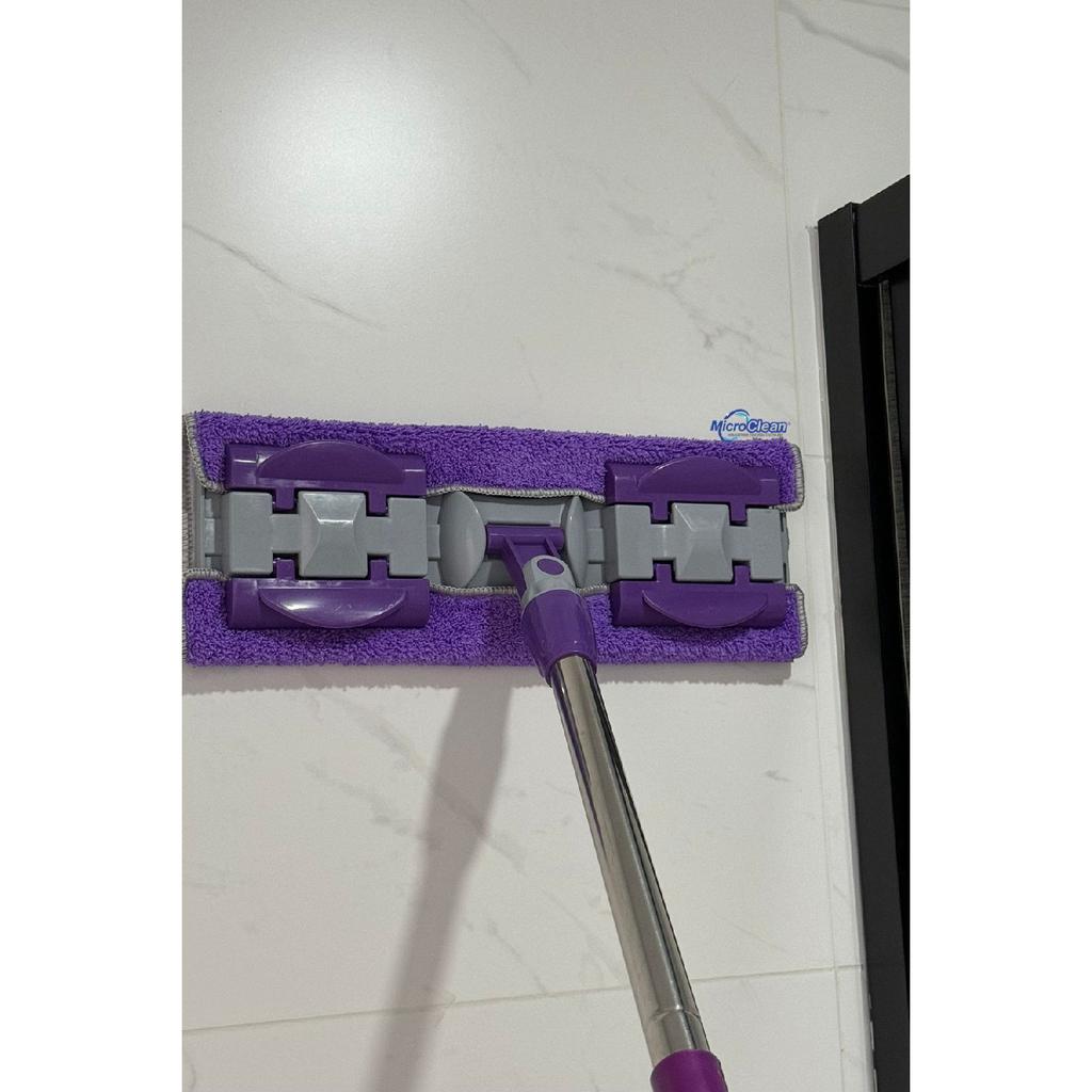 Missclean (with 1 Purple Spare Cloth) Floor Mop Surface Cleaning Microfiber Mop With Pegs