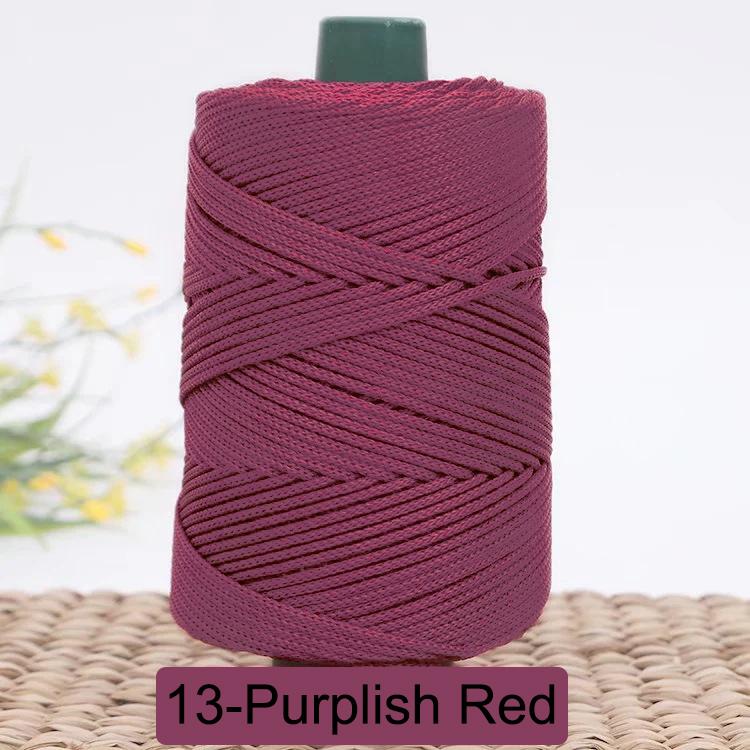 3 мм Цветной Крученый Плетеный Шнур, Полая Нить, Полиэстеровый Шнур Макраме, Черная Пряжа для Вязания Крючком, Пряжа для Вязальщицы