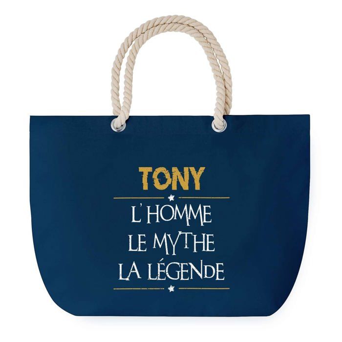 Sac de plage Bleu anse corde Tony Mythe Légende -jaune Cadeau Anniversaire Noël | Grand Sac de Transport & Sport