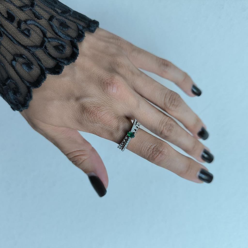 Silver Ring with Natural Agate 0.577ct, Item Weight 2.54 Gr (2189527)